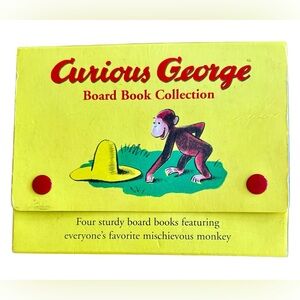 Curious George Board Book Collection 4 Sturdy Board Books in Carry Case w/ Snaps